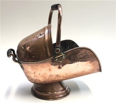 Lot 246 - A copper coal scuttle, late 19th/early 20th...