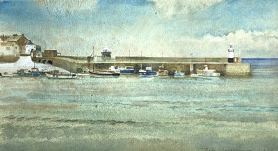 Lot 1416 - Bob DEVEREUX (b. 1940) View of Smeaton's Pier,...