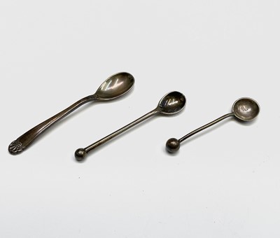 Lot 427 - Four unmatched engraved silver napkin rings,...