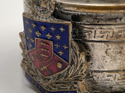 Lot 427 - Four unmatched engraved silver napkin rings,...