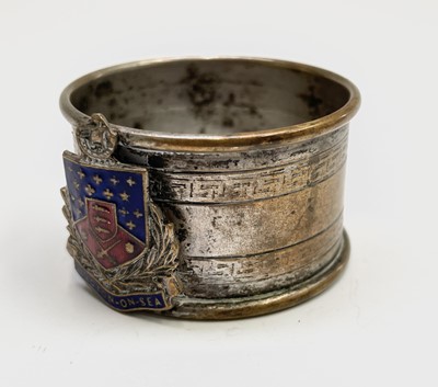 Lot 427 - Four unmatched engraved silver napkin rings,...
