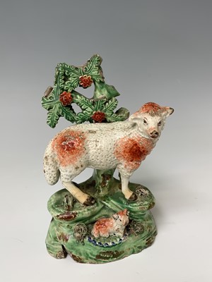 Lot 478 - A Ralph Salt Staffordshire bocage sheep group,...