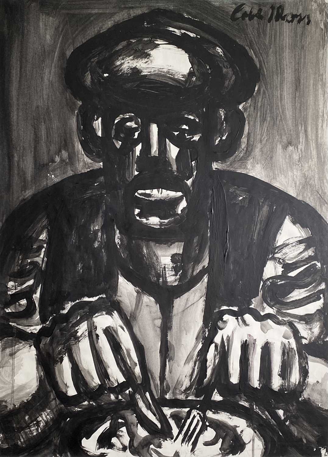 Lot 1142 - Colin MOSS (1914-2005) Miner at Lunch Acrylic...