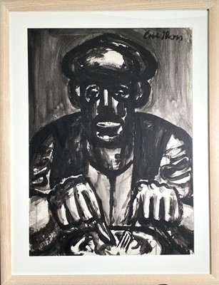 Lot 1142 - Colin MOSS (1914-2005) Miner at Lunch Acrylic...