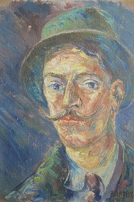 Lot 1129 - John BRATBY (1928-1992) A Moustachioed...