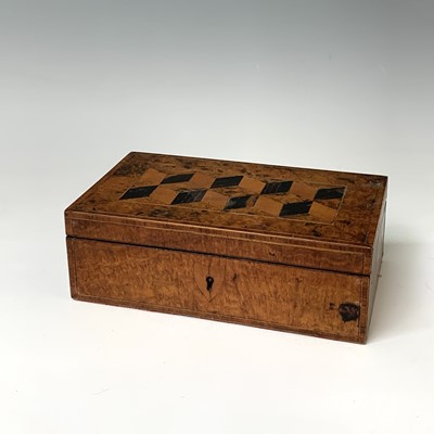 Lot 483 - A Victorian burr walnut rectangular box, the...