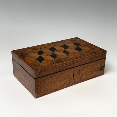 Lot 483 - A Victorian burr walnut rectangular box, the...