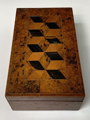 Lot 483 - A Victorian burr walnut rectangular box, the...