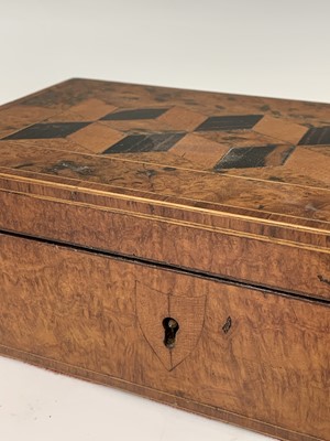 Lot 483 - A Victorian burr walnut rectangular box, the...