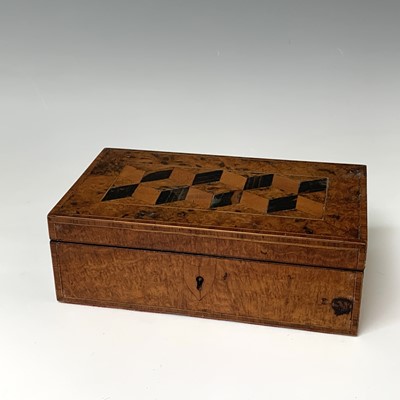 Lot 483 - A Victorian burr walnut rectangular box, the...