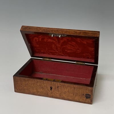 Lot 483 - A Victorian burr walnut rectangular box, the...