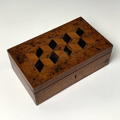 Lot 483 - A Victorian burr walnut rectangular box, the...