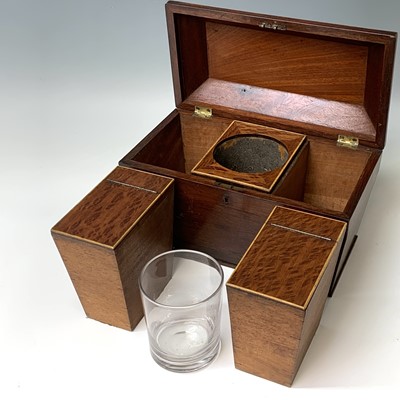 Lot 487 - A Regency pheasantwood veneered tea caddy, the...