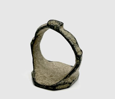 Lot 86 - An ancient bronze ring and an ancient coin