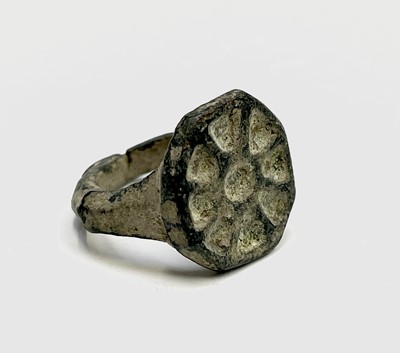 Lot 86 - An ancient bronze ring and an ancient coin