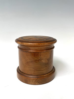 Lot 498 - A Victorian treen cylindrical string box, the...