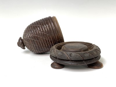 Lot 505 - A 19th century treen string box, in the form...