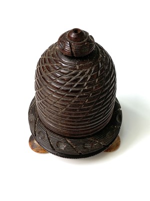 Lot 505 - A 19th century treen string box, in the form...