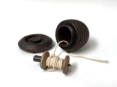 Lot 506 - A 19th century treen string box, in the form...