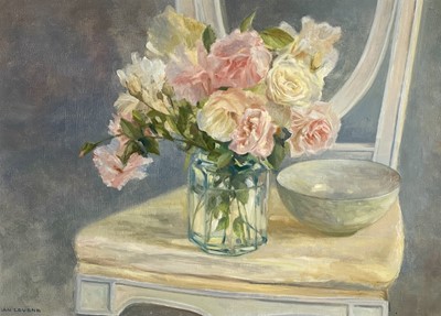 Lot 1143 - Ian LEVENE Still Life, Roses Oil on board...