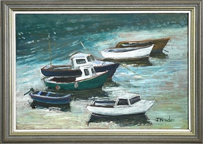 Lot 194 - Jack PENDER (1918-1998) Moored Boats, 1988 Oil...