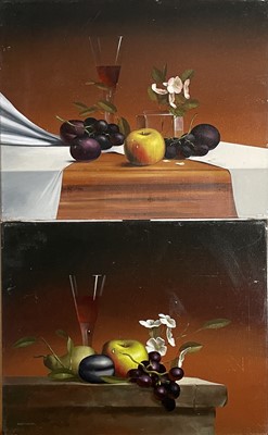 Lot 1175 - Mike WOODS (1967) Still Lifes Two oils on...