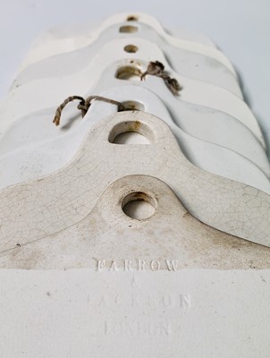 Lot 510 - Eight 19th century creamware wine bin labels...