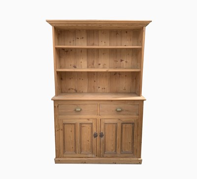 Lot 511 - An early 20th century pine dresser, the lower...