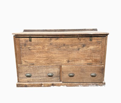 Lot 513 - A pine chest, early 20th century, with a...