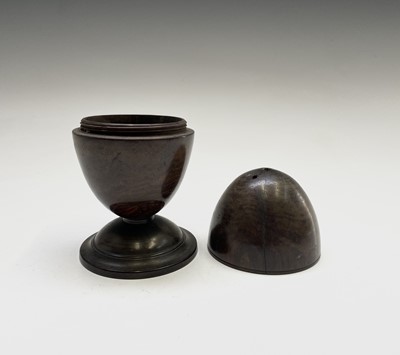 Lot 520 - A 19th century lignum vitae egg-shaped string...