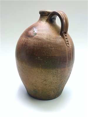 Lot 1026 - A large stoneware flagon, 19th century, with...