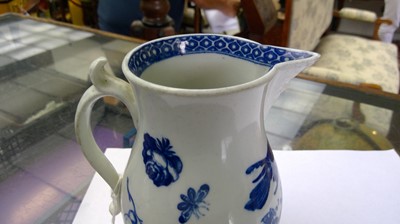 Lot 800 - A Worcester blue and white jug, circa 1780,...