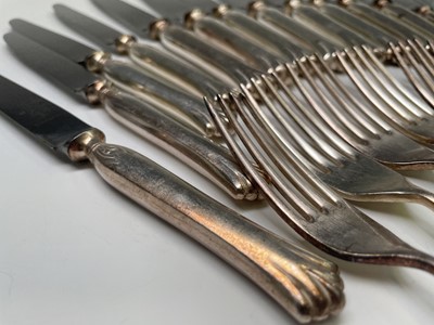 Lot 416 - A suite of Mappin & Webb silver plated cutlery...