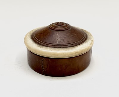 Lot 523 - An early 19th century treen and ivory pill box,...