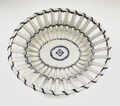 Lot 527 - An 18th century pierced creamware basket,...