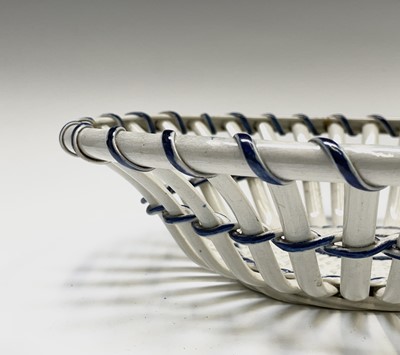 Lot 527 - An 18th century pierced creamware basket,...