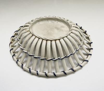 Lot 527 - An 18th century pierced creamware basket,...