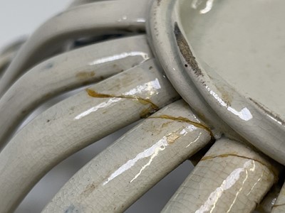 Lot 527 - An 18th century pierced creamware basket,...