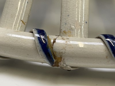 Lot 527 - An 18th century pierced creamware basket,...