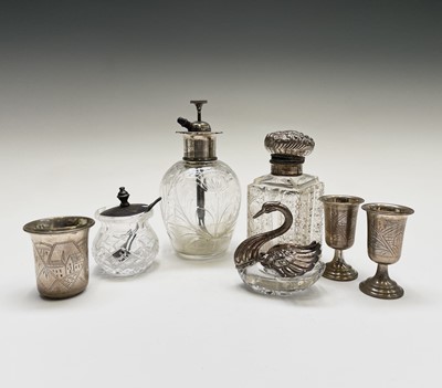 Lot 372 - A silver-mounted toilet bottle Birmingham 1907,...