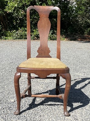 Lot 544 - A George II walnut chair, the vase shaped...