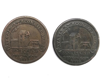 Lot 2680 - Two Cornish 1812 penny tokens, Scorrier.