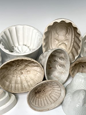 Lot 559 - Twelve various white ceramic jelly moulds....