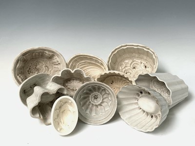 Lot 561 - Eleven various white ceramic jelly moulds....