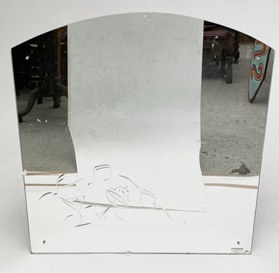 Lot 52 - An Art Deco arched top frameless mirror...