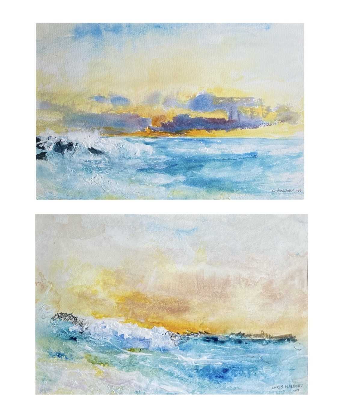 Lot 186 - Chris HANKEY (1963) Sunset Seascapes Two mixed...