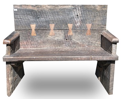 Lot 3064 - A Rustic bench, made from reclaimed marine...