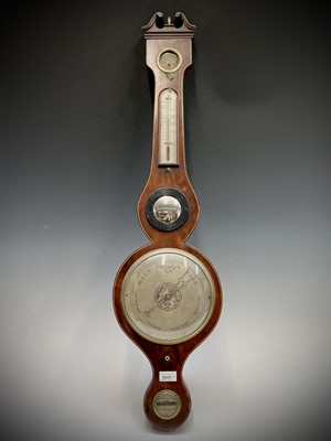 Lot 2906 - A George III mahogany wheel barometer, signed...