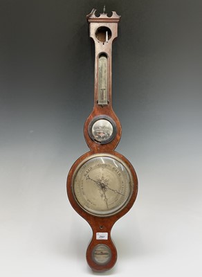 Lot 2907 - A George III mahogany wheel barometer, signed...