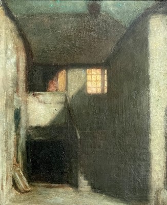 Lot 81 - St Ives School Evening Oil Initials HS to...